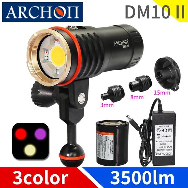 flashlights torches dm10 ii 3500lumens 3 color hd video diving poraphy light underwater 100m uv red fill dive
flashlights torches dm10 ii 3500lumens 3 color hd video diving poraphy light underwater 100m uv red fill dive
