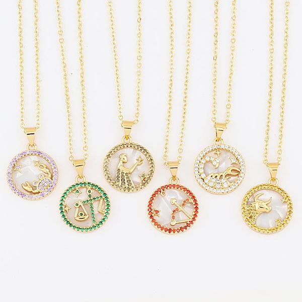 pendant necklaces copper shell twelve constellations round brand necklace fashion white fritillaria collar chain coin design for women, Silver
pendant necklaces copper shell twelve constellations round brand necklace fashion white fritillaria collar chain coin design for women, Silver