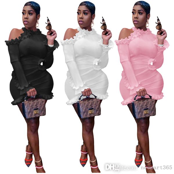 women casual dresses off shoulder ruffles bodycon sustainable hollow out lady solid long sleeve skirt, Black;gray
women casual dresses off shoulder ruffles bodycon sustainable hollow out lady solid long sleeve skirt, Black;gray