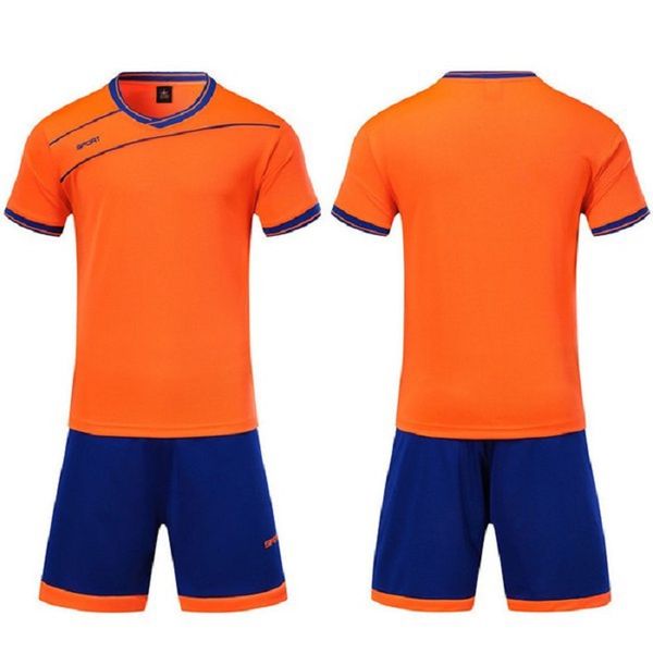 2021 custom soccer jerseys sets smooth royal blue football sweat absorbing and breathable children's training suit jersey 25, Black;yellow