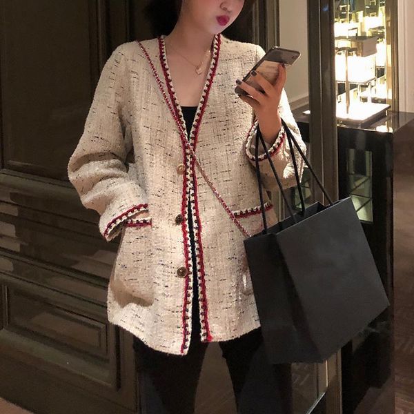 women's jackets fashion autumn winter coat women 2021 retro tweed jacket small fragrance v-neck cardigan loose vintage elegant outwear, Black;brown
women's jackets fashion autumn winter coat women 2021 retro tweed jacket small fragrance v-neck cardigan loose vintage elegant outwear, Black;brown