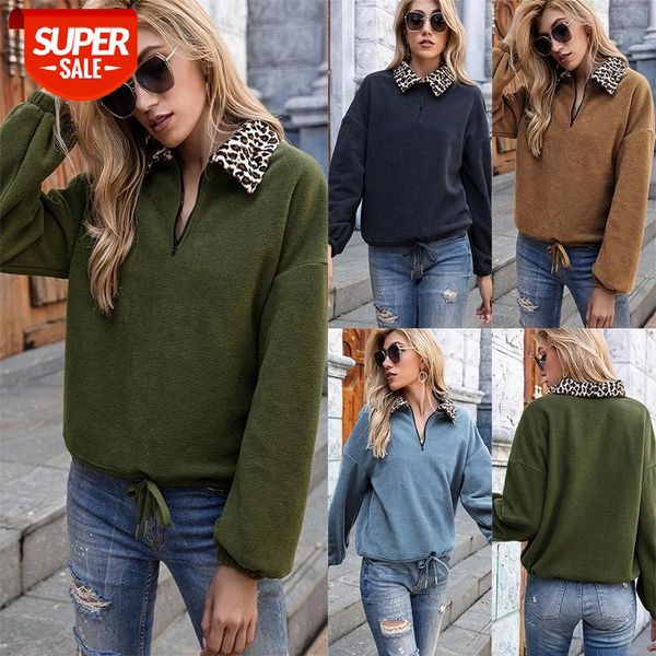 women's color block pullover long sleeve leopard zipper lapel hem elastic drawstring ladies fall winter fitting casual #1b9u, Black
women's color block pullover long sleeve leopard zipper lapel hem elastic drawstring ladies fall winter fitting casual #1b9u, Black