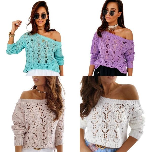 women's sweaters women long sleeves knitted sweater hollow out loose pullover jumper, White;black
women's sweaters women long sleeves knitted sweater hollow out loose pullover jumper, White;black