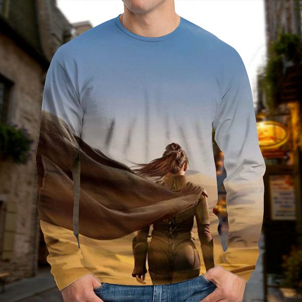 men's european and dune back view printed 3d t-shirt visual impact party streetwear round neck long sleeve designer xl printed daily to, White;black
men's european and dune back view printed 3d t-shirt visual impact party streetwear round neck long sleeve designer xl printed daily to, White;black