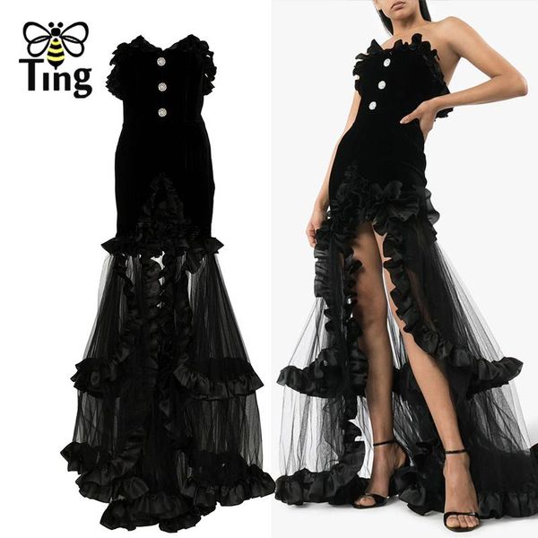 casual dresses tingfly designer luxury strapless black floor length long party night ruched split elbise gorgerous, Black;gray
casual dresses tingfly designer luxury strapless black floor length long party night ruched split elbise gorgerous, Black;gray