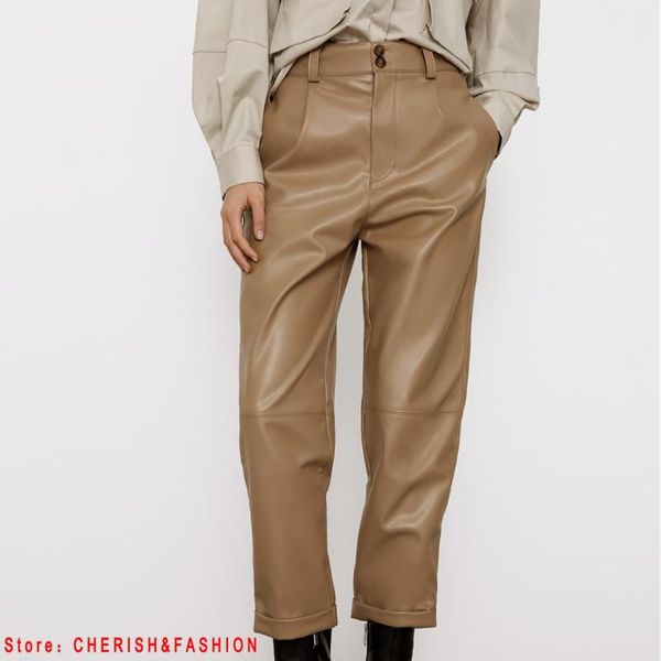 leather high waisted pants women fashion loose faux trousers elegant pockets female ladies khaki women's & capris, Black;white
leather high waisted pants women fashion loose faux trousers elegant pockets female ladies khaki women's & capris, Black;white