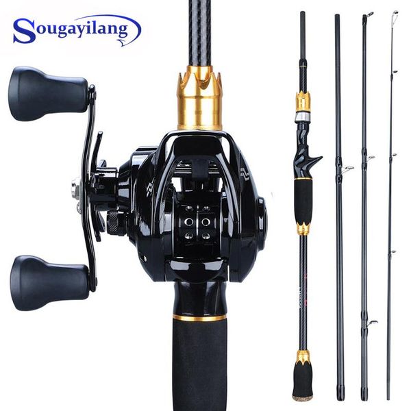sougayilang fishing rod combo 1.8-2.1m portable 4 sections carbon and 12+1bb 7.2:1 baitcasting reel wheels set pesca
sougayilang fishing rod combo 1.8-2.1m portable 4 sections carbon and 12+1bb 7.2:1 baitcasting reel wheels set pesca