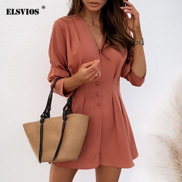 casual dresses 2021 autumn fashion v neck button dress solid long sleeve elegant slim office party lady vestidos, Black;gray
casual dresses 2021 autumn fashion v neck button dress solid long sleeve elegant slim office party lady vestidos, Black;gray