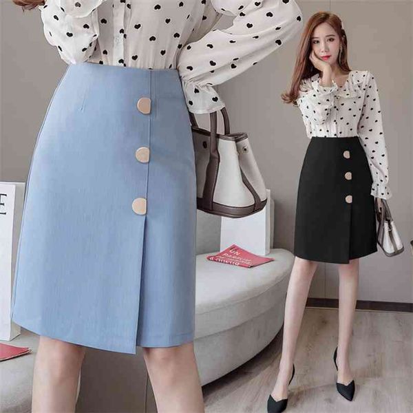 fashion women's skirts spring and autumn hong kong style retro button high waist split a-line skirt 210520, Black
fashion women's skirts spring and autumn hong kong style retro button high waist split a-line skirt 210520, Black