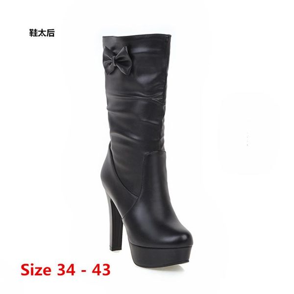 boots platform women mid calf 12 cm high heels autumn leather woman shoes winter long big size 34 - 43, Black
boots platform women mid calf 12 cm high heels autumn leather woman shoes winter long big size 34 - 43, Black