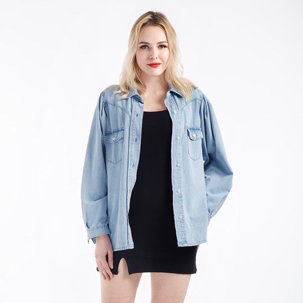 women's jackets shirts, retro hong kong flavor spring and summer thin casual solid denim, Black;brown
women's jackets shirts, retro hong kong flavor spring and summer thin casual solid denim, Black;brown