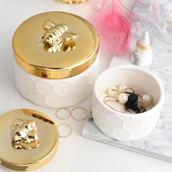 storage boxes & bins nordic ceramic gold-plated bee jewelry box necklace ring trinket earring home container organizer
storage boxes & bins nordic ceramic gold-plated bee jewelry box necklace ring trinket earring home container organizer