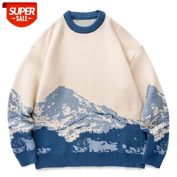 2021 harajuku snow mountain knitted sweater gradient embroidered pullovers hip hop streetwear retro knit pullover winter #pw7r, White;black
2021 harajuku snow mountain knitted sweater gradient embroidered pullovers hip hop streetwear retro knit pullover winter #pw7r, White;black