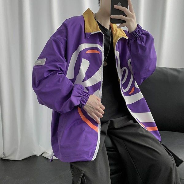 men's jackets 2021 autumn baseball uniforms women students korean oversize trend men dark black stand collar preppy purple letter jacke, Black;brown
men's jackets 2021 autumn baseball uniforms women students korean oversize trend men dark black stand collar preppy purple letter jacke, Black;brown