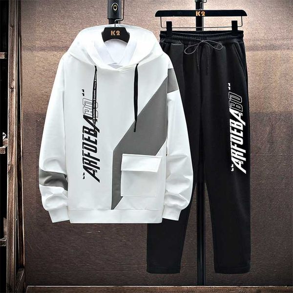 spring autumn men's set hooded sports suit male harajuku hip pop tracksuit casual hoodies streetwear suits fashion korea style 211109, Gray
spring autumn men's set hooded sports suit male harajuku hip pop tracksuit casual hoodies streetwear suits fashion korea style 211109, Gray