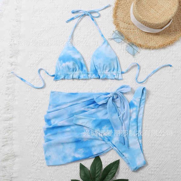 main product in eliza's is a 3-piece bathing suit with multi color triangle bikini and tie dye printing, Black;white
main product in eliza's is a 3-piece bathing suit with multi color triangle bikini and tie dye printing, Black;white