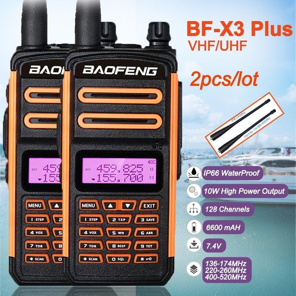 walkie talkie 2pcs baofeng x3 ip66 waterproof s5 plus long distance tri-band ham radios high power talkies handheld hf transceiver
walkie talkie 2pcs baofeng x3 ip66 waterproof s5 plus long distance tri-band ham radios high power talkies handheld hf transceiver