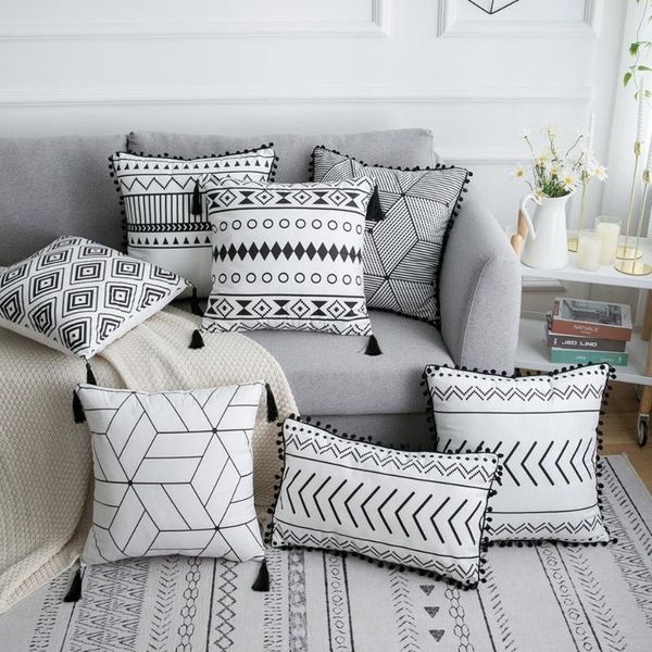 cushion/decorative pillow bohemian geometric style pillowcase cotton polyester blended fabric white black line tassel cushion cover decorati
cushion/decorative pillow bohemian geometric style pillowcase cotton polyester blended fabric white black line tassel cushion cover decorati