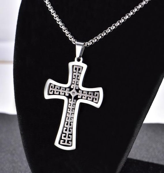 pendant necklaces european and american street pography christian hollow out cross necklace trendy men women, Silver
pendant necklaces european and american street pography christian hollow out cross necklace trendy men women, Silver