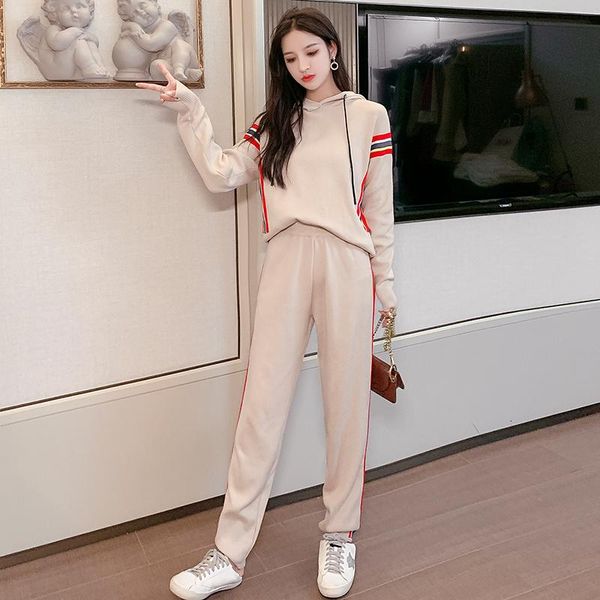 two piece dress 2021 casual tracksuit women fashion suit female hooded sweater and long pants suits knitted two-piece set knit outfits, White
two piece dress 2021 casual tracksuit women fashion suit female hooded sweater and long pants suits knitted two-piece set knit outfits, White