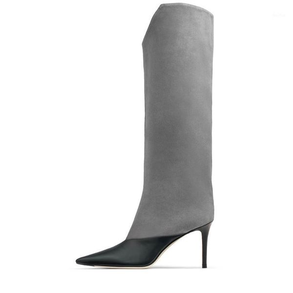 boots stunning2021 black yangjing gray stitching pu large size slim high heel knee-high women's fashion1
boots stunning2021 black yangjing gray stitching pu large size slim high heel knee-high women's fashion1