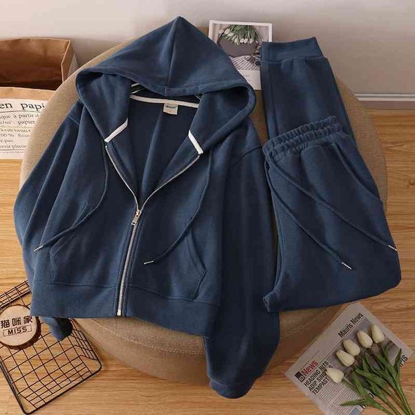 2021 spring and autumn new zipper sweater women's fashion hoodie loose sports leisure two-piece set, Gray
2021 spring and autumn new zipper sweater women's fashion hoodie loose sports leisure two-piece set, Gray