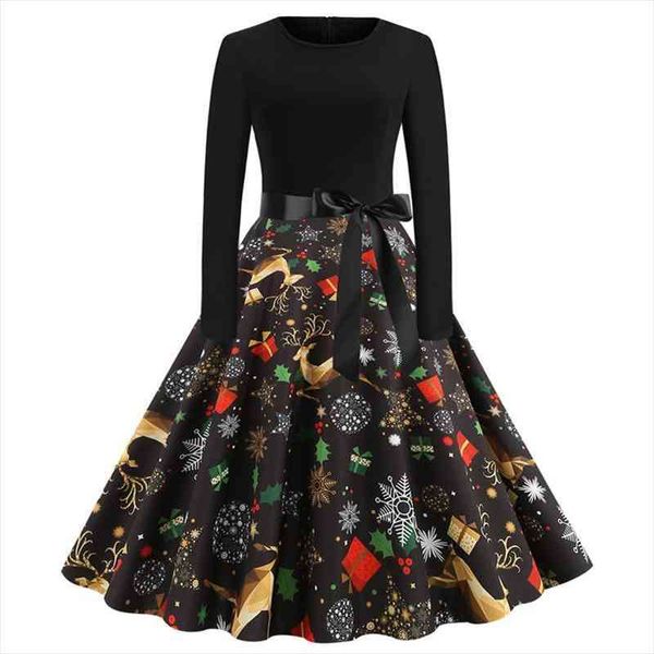 retro christmas party winter elegant women dresses snowflakes print long sleeve pinup round neck rockabilly dress, Black;gray
retro christmas party winter elegant women dresses snowflakes print long sleeve pinup round neck rockabilly dress, Black;gray
