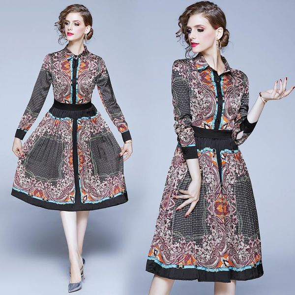 casual dresses simgent blouse dress women printing turn down collar long sleeve pleated woman clothing vestidos robe femme jurk sg073011, Black;gray
casual dresses simgent blouse dress women printing turn down collar long sleeve pleated woman clothing vestidos robe femme jurk sg073011, Black;gray