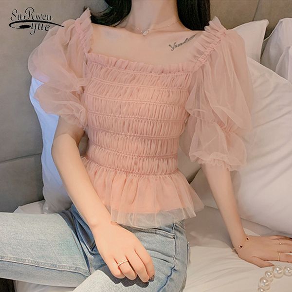 korean style puff sleeve chiffon blouses blusas mujer de moda summer short solid mesh blouse female 10026 210521, White
korean style puff sleeve chiffon blouses blusas mujer de moda summer short solid mesh blouse female 10026 210521, White