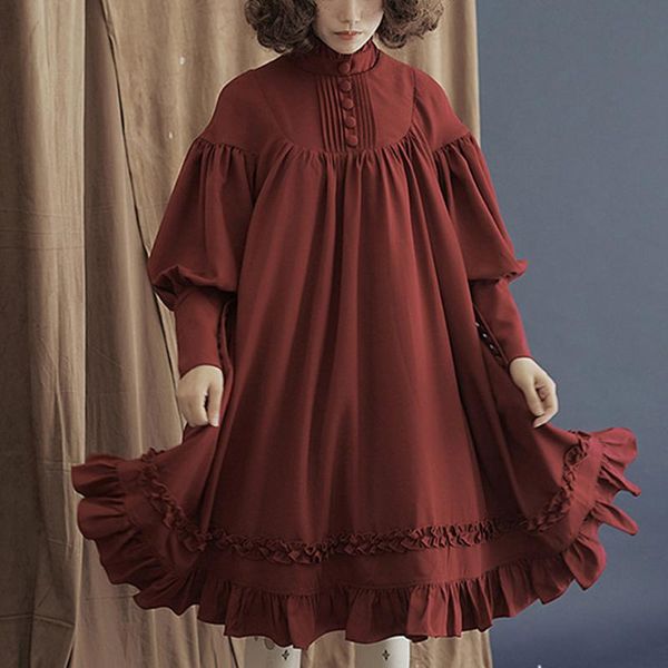 casual dresses retro dress ladies long-sleeved loose stand-up collar lace lantern sleeves cute little women's clothing #10, Black;gray
casual dresses retro dress ladies long-sleeved loose stand-up collar lace lantern sleeves cute little women's clothing #10, Black;gray