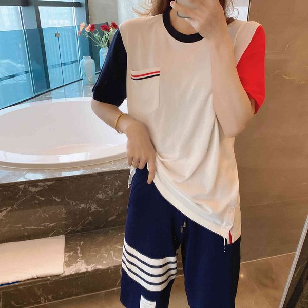 tb white short t-shirt 2021 new round neck versatile casual knitted loose women's summer half sleeve
tb white short t-shirt 2021 new round neck versatile casual knitted loose women's summer half sleeve