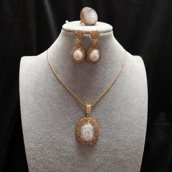 earrings & necklace luxury golden rhinestone banquet party jewelry gifts elegant women's and ring 3 piece sets, Silver
earrings & necklace luxury golden rhinestone banquet party jewelry gifts elegant women's and ring 3 piece sets, Silver