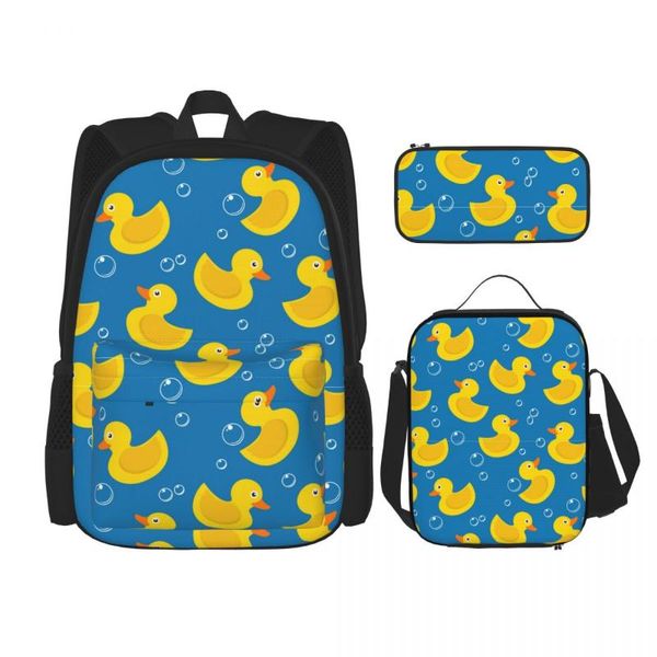 school bags 3pcs set women for girls student kids book bag rucksack 2021 yellow rubber duck and bubbles
school bags 3pcs set women for girls student kids book bag rucksack 2021 yellow rubber duck and bubbles