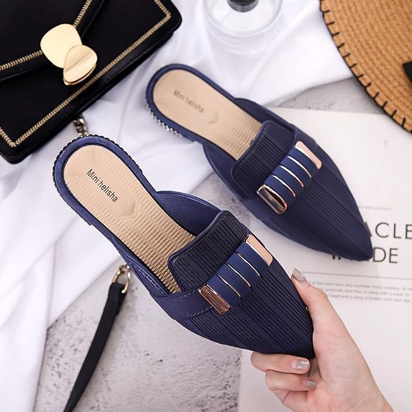 slippers women pointed toe mules 2021 woman women's fashion metal decoration ladies casual low heels female outdoor shoes rty67, Black
slippers women pointed toe mules 2021 woman women's fashion metal decoration ladies casual low heels female outdoor shoes rty67, Black