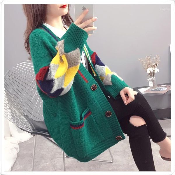 autumn women's 2021 lazy knit cardigan mid-length v-neck loose ladies sweater coat men's jackets, Black;brown
autumn women's 2021 lazy knit cardigan mid-length v-neck loose ladies sweater coat men's jackets, Black;brown