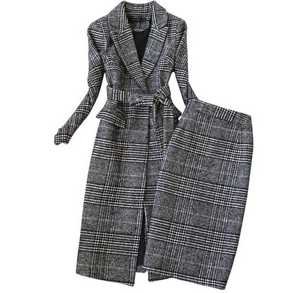 winter women's suits skirt set temperament slim wool long ladies coat jacket slim skirt two-piece 211022, White;black
winter women's suits skirt set temperament slim wool long ladies coat jacket slim skirt two-piece 211022, White;black