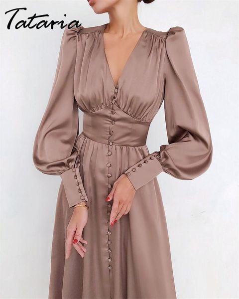 beige single breasted dress party clud high waist satin long elegant v neck women midi es lantern sleeve 210514, Black;gray
beige single breasted dress party clud high waist satin long elegant v neck women midi es lantern sleeve 210514, Black;gray
