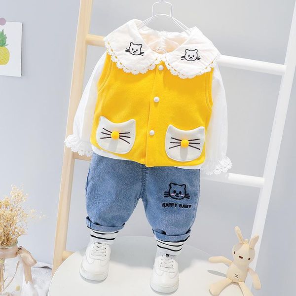 clothing sets spring toddler girl outfits lovely doll collar shirt+vest+jeans three piece infant girls set cardigan casual born baby suit, White
clothing sets spring toddler girl outfits lovely doll collar shirt+vest+jeans three piece infant girls set cardigan casual born baby suit, White
