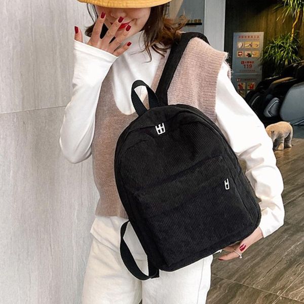 backpack school casual corduroy rucksack lightweight water resistant college travel bag