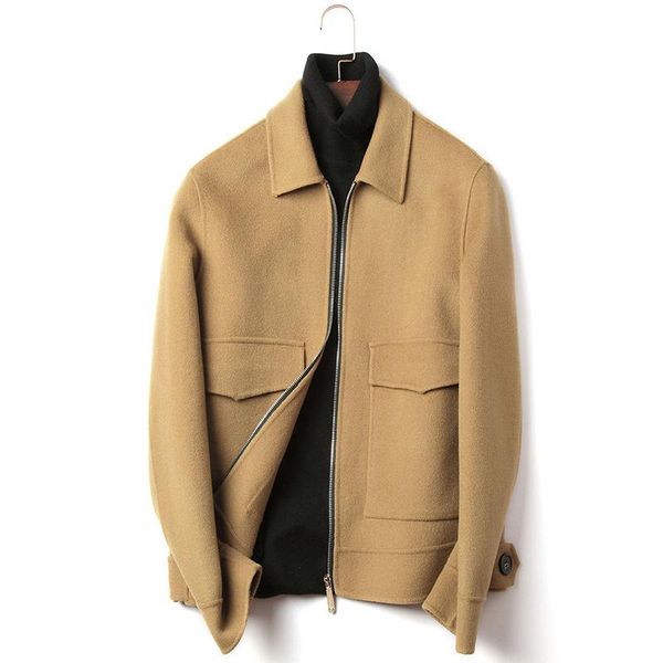 men's wool & blends double face 100% coat men pockets zipper turn down collar woolen jacket male plus size outerwear 2021 autumn winter, Black
men's wool & blends double face 100% coat men pockets zipper turn down collar woolen jacket male plus size outerwear 2021 autumn winter, Black