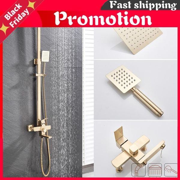brushed gold shower faucet in wall 8" stainless steel rainfall bath set swivel spout black bathroom column sets
brushed gold shower faucet in wall 8" stainless steel rainfall bath set swivel spout black bathroom column sets