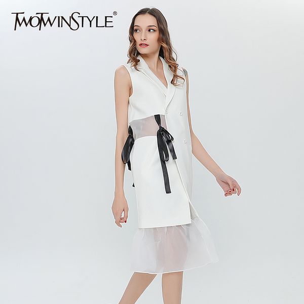 twotwinstyle lace up patchwork mesh dress for women v neck sleeveless casual dresses female fashion clothing stylish 210517, Black;gray
twotwinstyle lace up patchwork mesh dress for women v neck sleeveless casual dresses female fashion clothing stylish 210517, Black;gray
