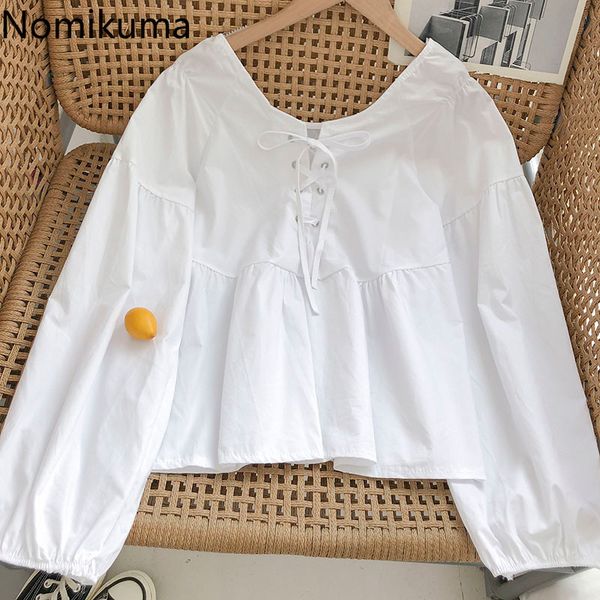 nomikuma korean cross lace up o-neck blouse causal long sleeve sweet doll shirt spring new blusas mujer de moda 6g174 210427, White
nomikuma korean cross lace up o-neck blouse causal long sleeve sweet doll shirt spring new blusas mujer de moda 6g174 210427, White