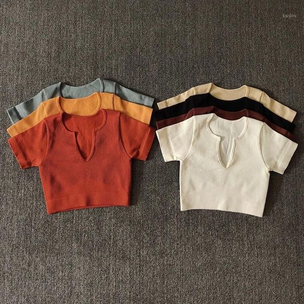 yoga outfit women shirt fitness short sleeve crop deep v-neck gym clothes running sports t-shirts sportswear e020
yoga outfit women shirt fitness short sleeve crop deep v-neck gym clothes running sports t-shirts sportswear e020