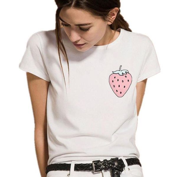 women's t-shirt summer short sleeve casual tshirt harajuku shirt tee femme cute pockets strawberry print t women camiseta mujer, White
women's t-shirt summer short sleeve casual tshirt harajuku shirt tee femme cute pockets strawberry print t women camiseta mujer, White