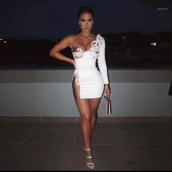 casual dresses fashion white one shoulder backless tight mini dress women elegant long sleeve evening party celebrity summer, Black;gray
casual dresses fashion white one shoulder backless tight mini dress women elegant long sleeve evening party celebrity summer, Black;gray