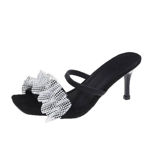 sandals full diamond high heel women 2021 leather heels stiletto single shoes mules, Black
sandals full diamond high heel women 2021 leather heels stiletto single shoes mules, Black