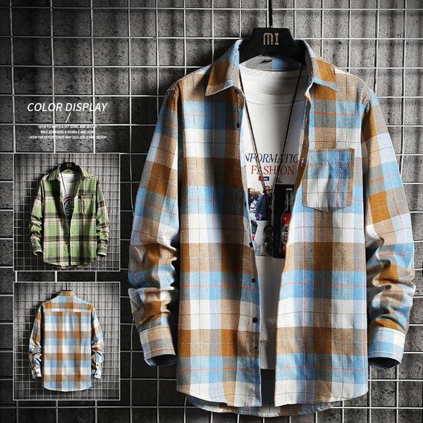 men's casual shirts shirt spring summer long-sleeved jacket clothes hong kong style trend handsome plaid loose clothing, White;black
men's casual shirts shirt spring summer long-sleeved jacket clothes hong kong style trend handsome plaid loose clothing, White;black