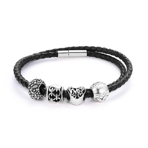 charm bracelets kittenup men pu leather punk fashion black bracelet vintage jewelry alloy beads bangle for male wristband accessories, Golden;silver
charm bracelets kittenup men pu leather punk fashion black bracelet vintage jewelry alloy beads bangle for male wristband accessories, Golden;silver