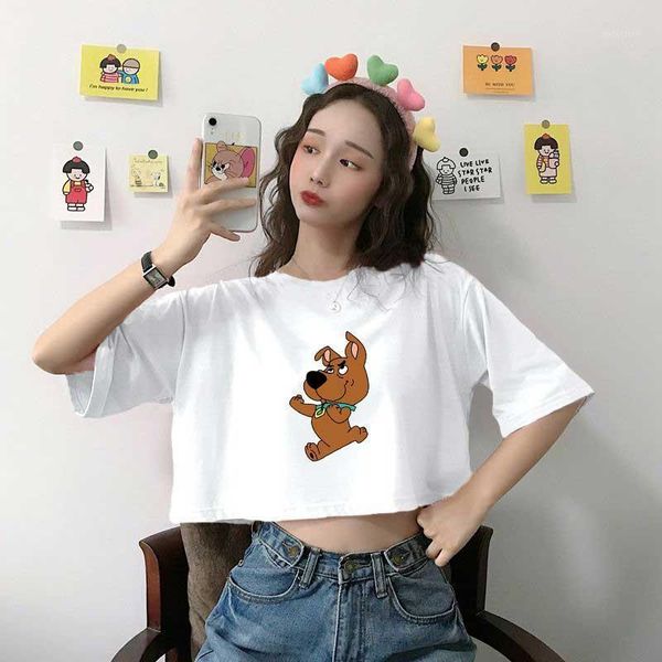 women's t-shirt cartoon dog pattern printing women crop summer japanese korean fashion casual harajuku style kawaii cotton t-shirts fem, White
women's t-shirt cartoon dog pattern printing women crop summer japanese korean fashion casual harajuku style kawaii cotton t-shirts fem, White